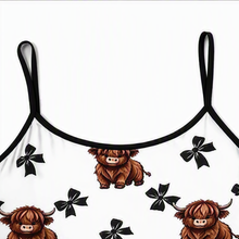 Duskwear – Highland Cow Print Ruffle Cami and Shorts Set