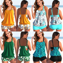Liana Ensemble Tankini Woman – Floral Top & Leopard Bottom, Comfort and Summer Style