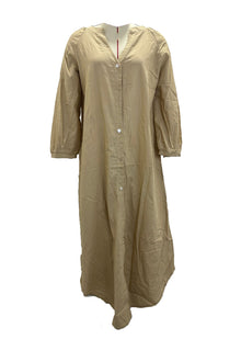 Dress Woman Veanna – Elegant Long Sleeve Dress with V Neck & Buttoning