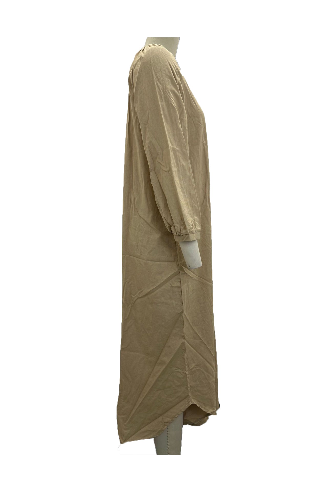 Dress Woman Veanna – Elegant Long Sleeve Dress with V Neck & Buttoning