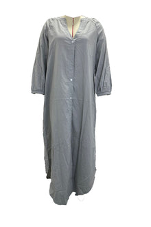 Dress Woman Veanna – Elegant Long Sleeve Dress with V Neck & Buttoning