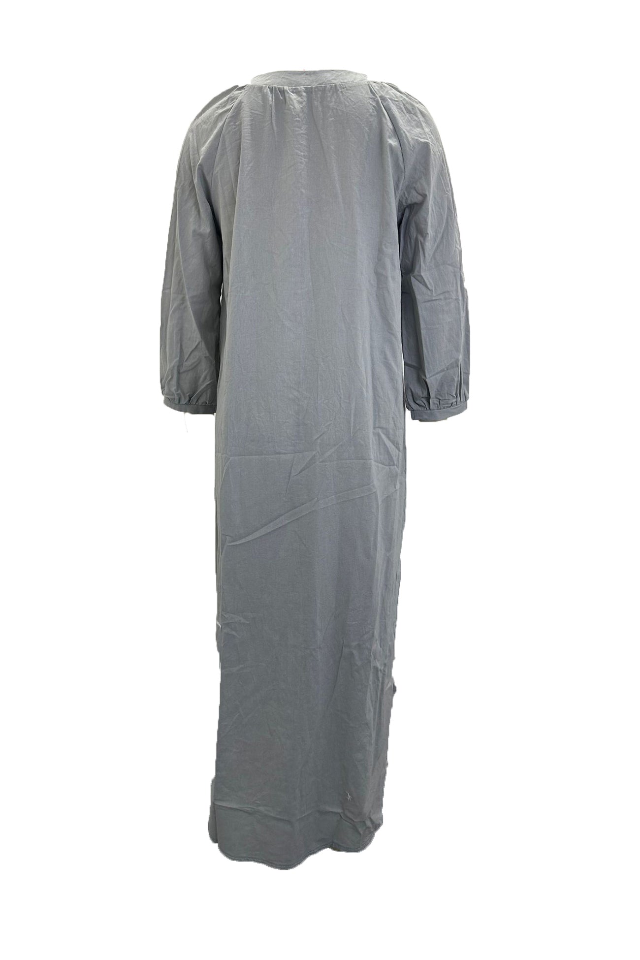 Dress Woman Veanna – Elegant Long Sleeve Dress with V Neck & Buttoning