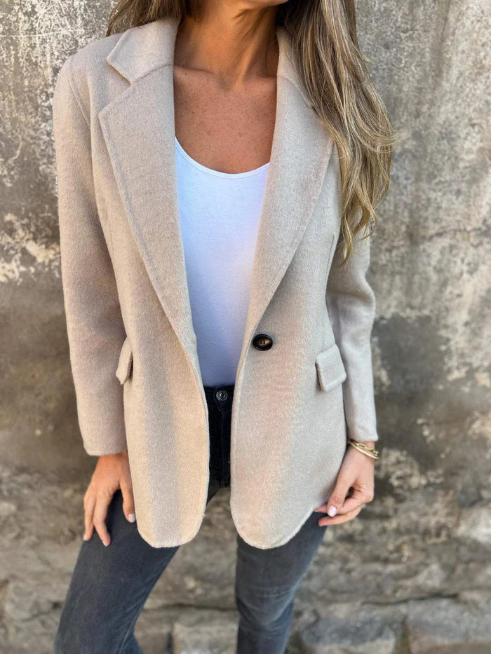 Valentina Women's Coat – Long Warm Elegant Modern Cut Mixed Wool Coat