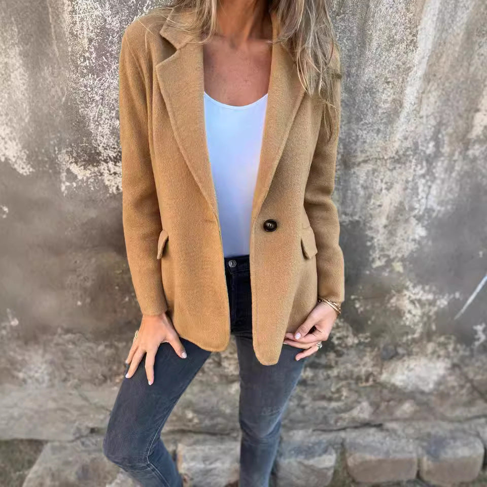 Valentina Women's Coat – Long Warm Elegant Modern Cut Mixed Wool Coat