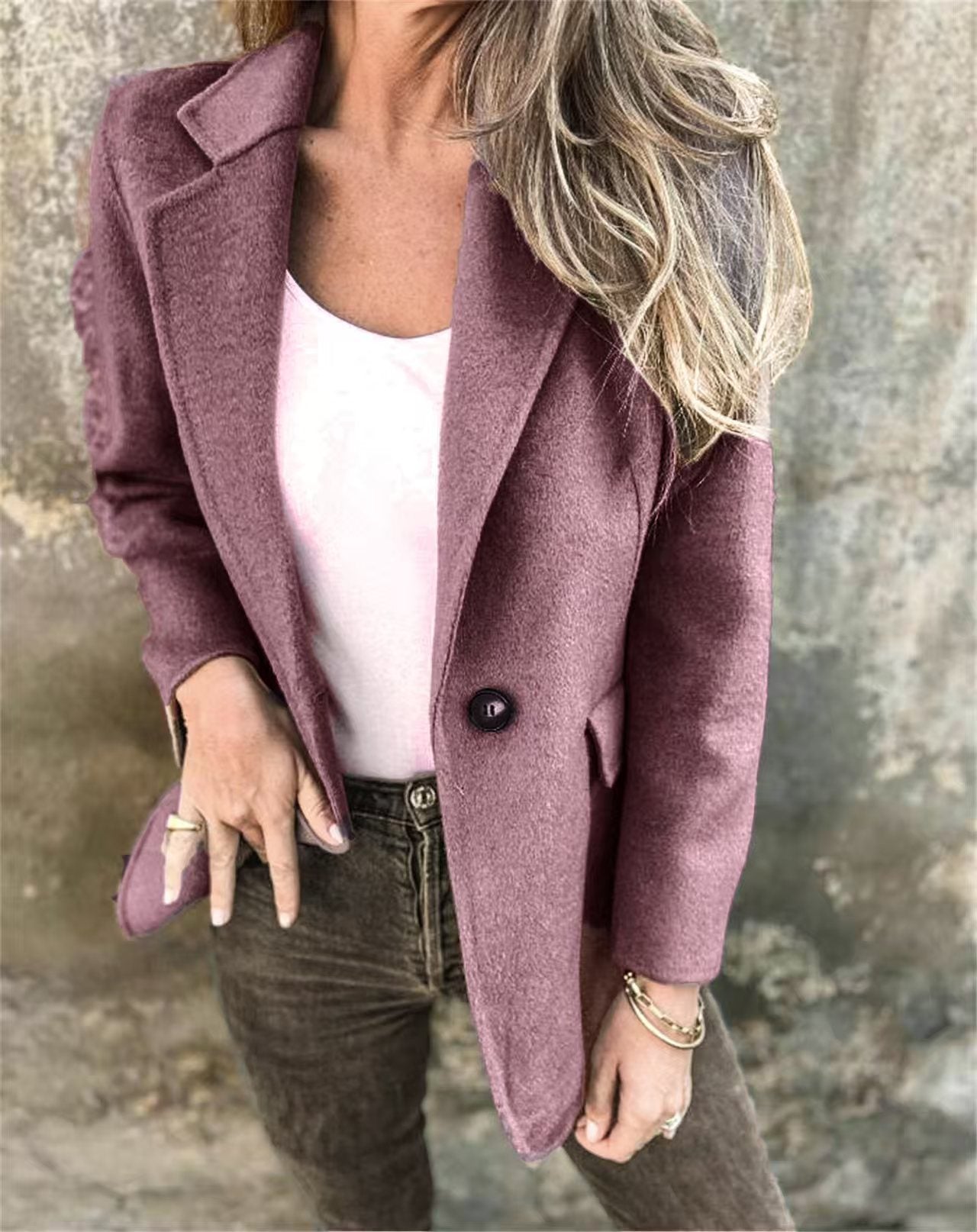Valentina Women's Coat – Long Warm Elegant Modern Cut Mixed Wool Coat