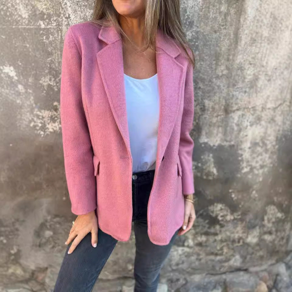 Valentina Women's Coat – Long Warm Elegant Modern Cut Mixed Wool Coat