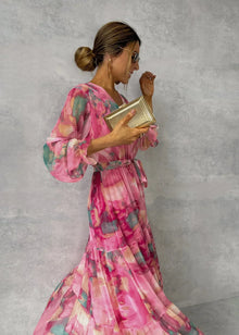 Mary Summer Dress Woman – Long Light Dress with Long Sleeves, Elegant & Modern