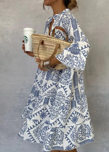 Anastasia Robe Maxi Femme – Bohemian Summer Dress with V-Neck & Airy Floral Print