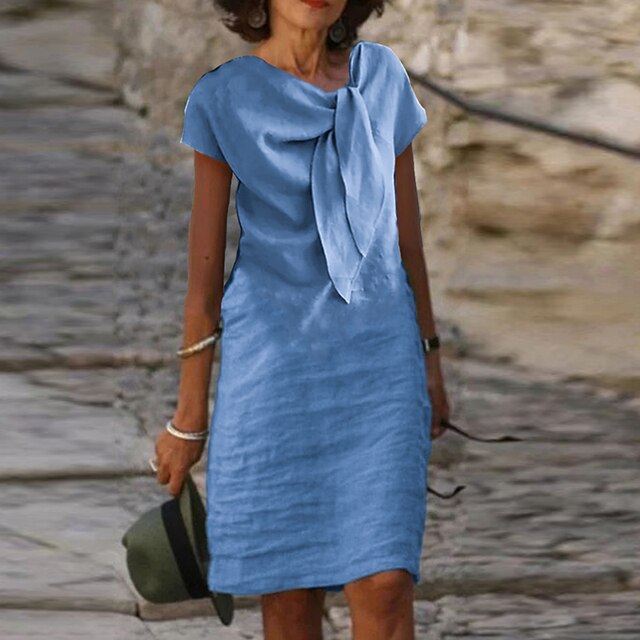 Ava Robe Lin Femme – Decorative Knot, Casual Chic Style & Natural Lightness