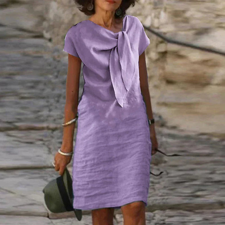 Ava Robe Lin Femme – Decorative Knot, Casual Chic Style & Natural Lightness
