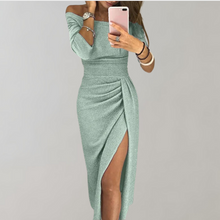 Vilja Sequin Dress for Women – Long Dress with Short Sleeves and Shiny Details for Festive Occasions