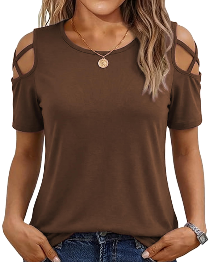 Vina Top Femme – Off-Shoulder T-Shirt, Flowing High-Low Cut & Trendy Summer Style