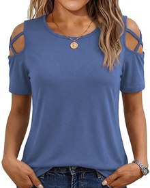 Vina Top Femme – Off-Shoulder T-Shirt, Flowing High-Low Cut & Trendy Summer Style
