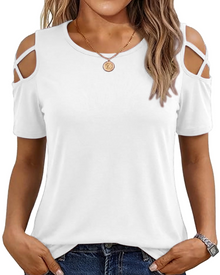 Vina Top Femme – Off-Shoulder T-Shirt, Flowing High-Low Cut & Trendy Summer Style