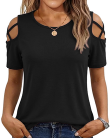 Vina Top Femme – Off-Shoulder T-Shirt, Flowing High-Low Cut & Trendy Summer Style