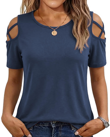 Vina Top Femme – Off-Shoulder T-Shirt, Flowing High-Low Cut & Trendy Summer Style