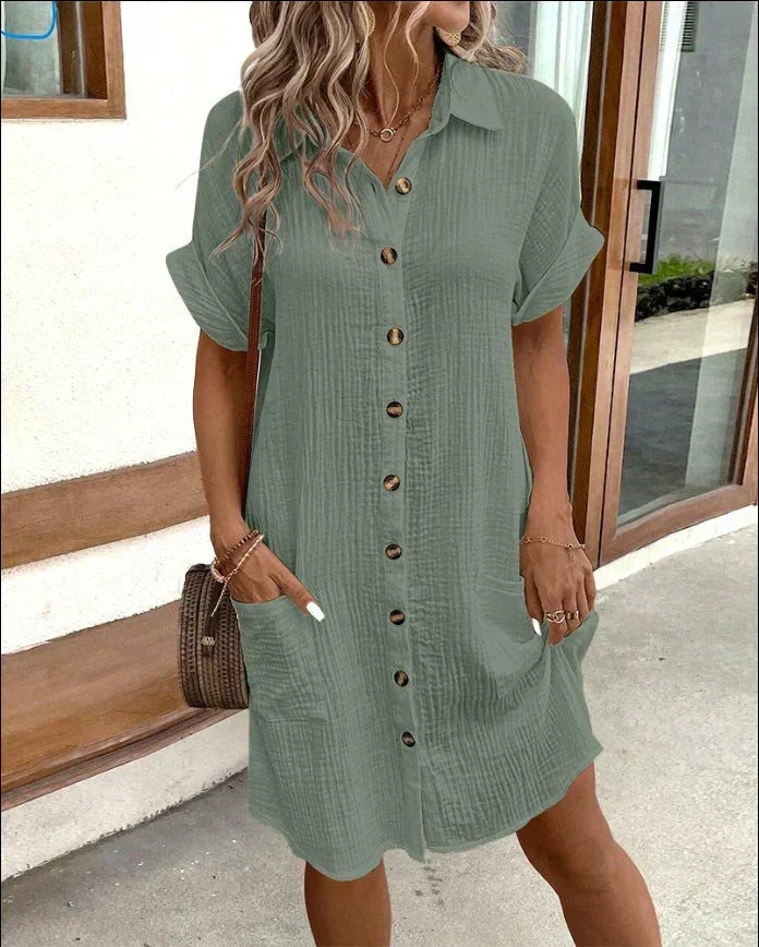 Albertine Dress Shirt Woman – Casual Cut Buttoned in Lightweight and Breathable Cotton