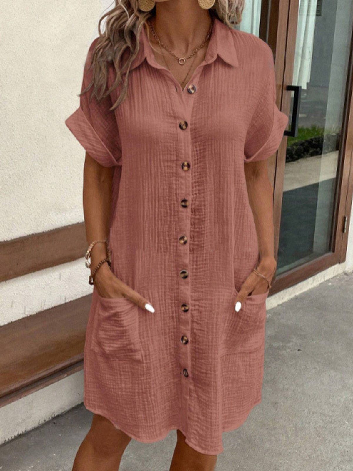 Albertine Dress Shirt Woman – Casual Cut Buttoned in Lightweight and Breathable Cotton