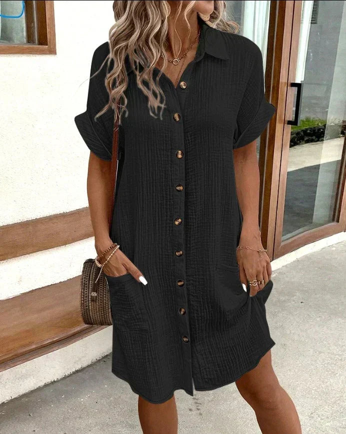 Albertine Dress Shirt Woman – Casual Cut Buttoned in Lightweight and Breathable Cotton