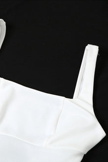 Mini Dress Woman Trixie – Sleeveless Backless Dress with Square Neckline & Back Bow