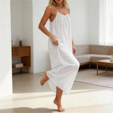 Rowena Maxi Dress for Women – Backless, Adjustable Straps & Fluid A-Line Cut Solid Summer