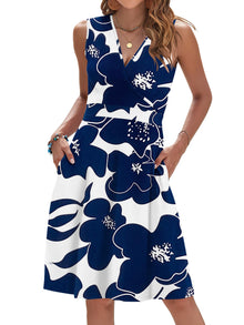 Jessel Women's Robe – Sleeveless V-Neck Wrap, A-Line Cut & Pockets Knee-Length Summer