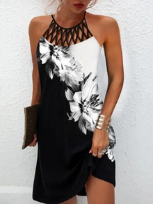 Emily Summer Dress Women – Halter Dress with Tropical Print and Airy Cut for Beach & Brunch