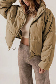 Mallory Short Puffer Jacket for Women – Oversized Winter Coat with Warm High Collar