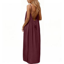 Rowena Maxi Dress for Women – Backless, Adjustable Straps & Fluid A-Line Cut Solid Summer