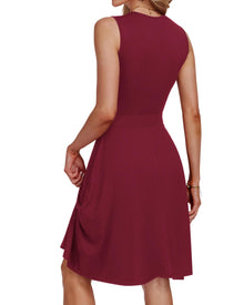 Jessel Women's Robe – Sleeveless V-Neck Wrap, A-Line Cut & Pockets Knee-Length Summer