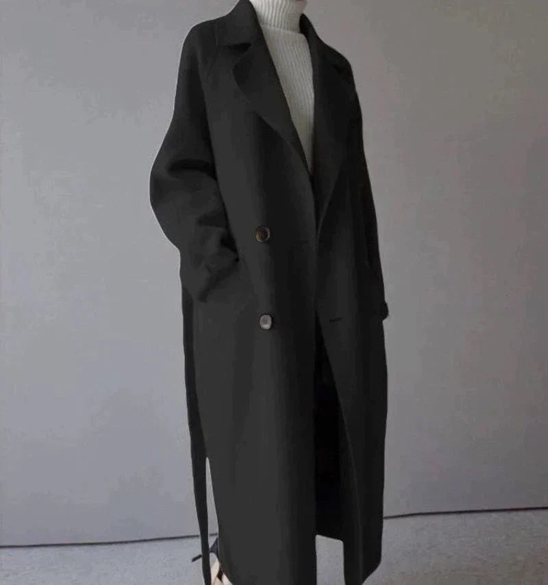 Isabelle Women's Long Wool Coat – Elegant & Comfortable Timeless Winter Coat