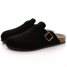 Leana Sabots Femme – Slip-on Suede with Adjustable Buckle & Anatomical Comfort Sole