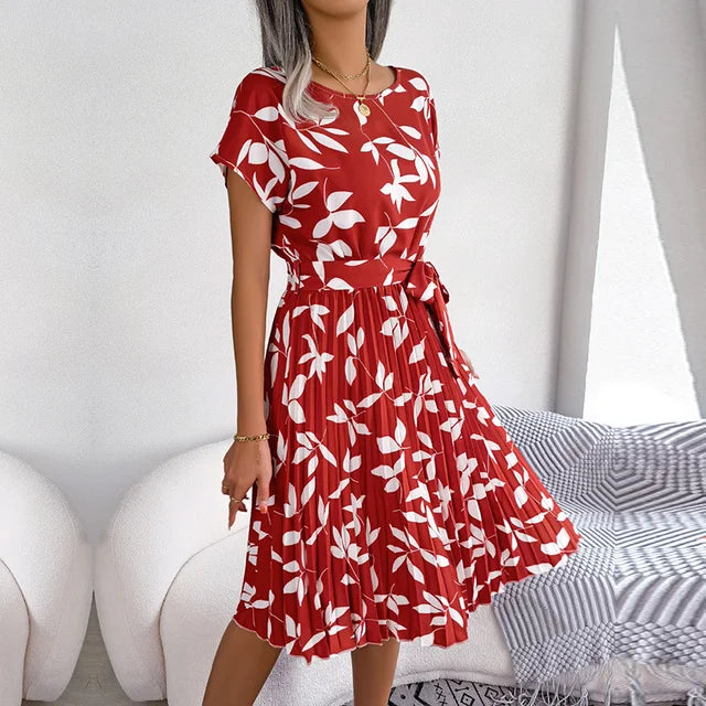 Julia Robe Summer Woman – Light Floral Dress with Loose Fit & Scoop Neckline