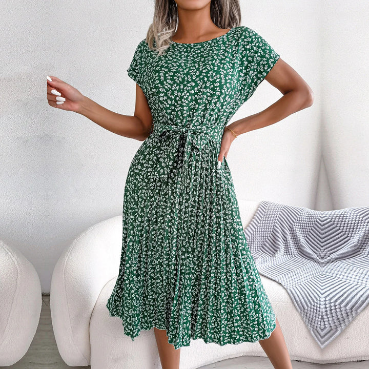 Julia Robe Summer Woman – Light Floral Dress with Loose Fit & Scoop Neckline