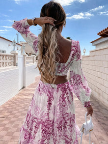 Fioraelle Long Dress Woman – Elegant Guest Dress with Long Sleeves for Weddings