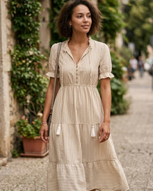 Morisette Women's Babydoll Dress – V-Neck Dress with Ruffles, Flowing Fit & Feminine Style