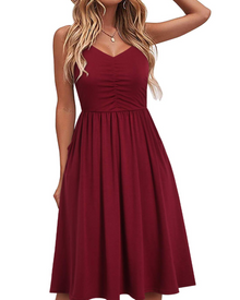 Reese Women's Summer Robe – Adjustable Straps, Ruched Waist & Pockets