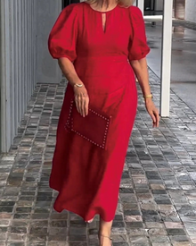 Rosenda Midi Dress for Women – Elegant Flowing Dress with Mid-Length Sleeves & Chic Style