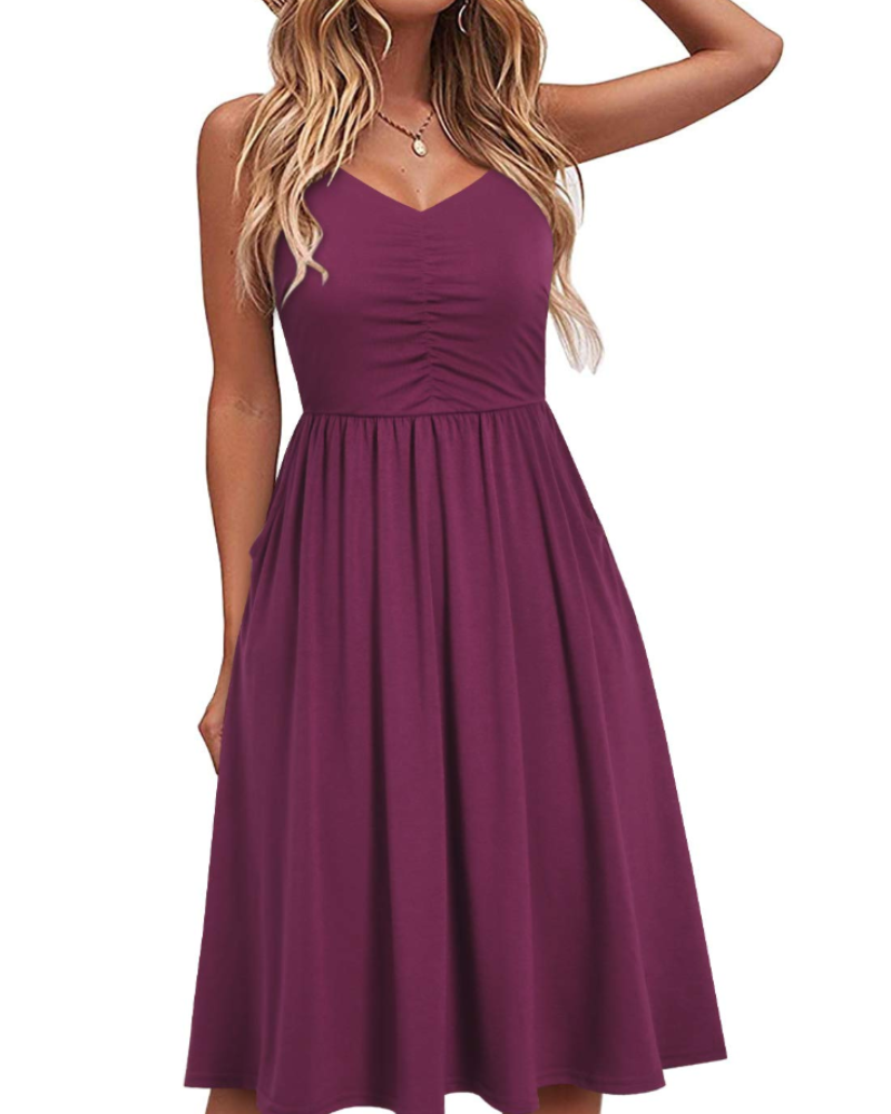 Reese Women's Summer Robe – Adjustable Straps, Ruched Waist & Pockets