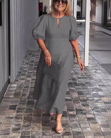 Rosenda Midi Dress for Women – Elegant Flowing Dress with Mid-Length Sleeves & Chic Style
