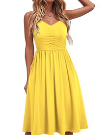 Reese Women's Summer Robe – Adjustable Straps, Ruched Waist & Pockets