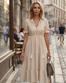 Morisette Women's Babydoll Dress – V-Neck Dress with Ruffles, Flowing Fit & Feminine Style