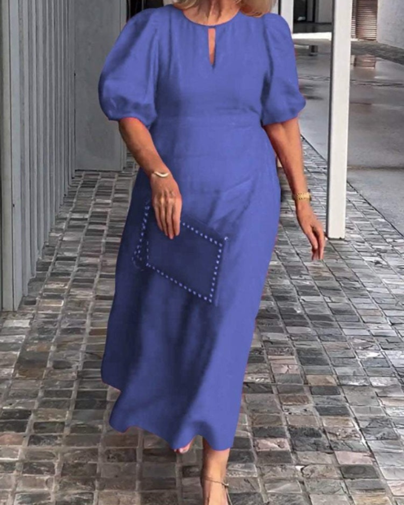 Rosenda Midi Dress for Women – Elegant Flowing Dress with Mid-Length Sleeves & Chic Style