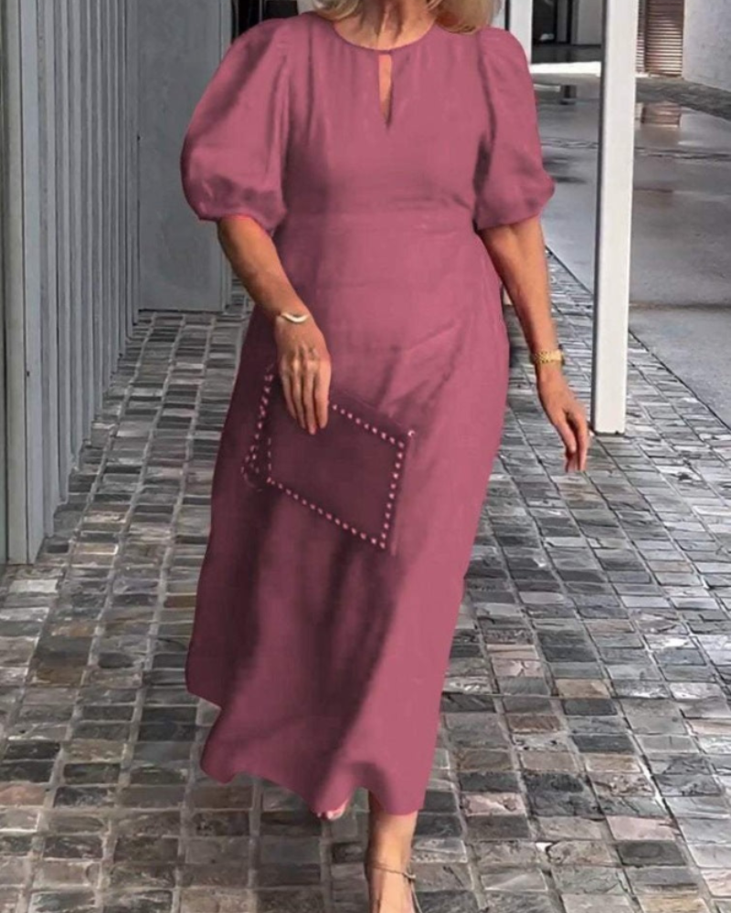 Rosenda Midi Dress for Women – Elegant Flowing Dress with Mid-Length Sleeves & Chic Style