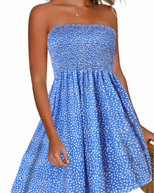 Lissa Women's Dress – Summer Strapless Dress Bohemian Style Bare Shoulders Flowing Fit