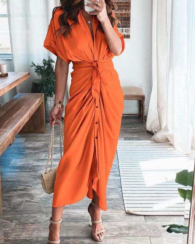 Mona Satin Maxi Dress for Women – Draped Cross-Over Dress, Slit & Evening Elegance