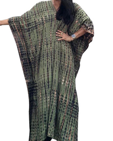 Ninna Women's Kaftan Robe – Long Bohemian Kimono Floral Print Summer Beach Cover-Up