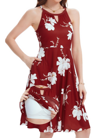 Whitney Summer Dress for Women – Halter Backless Dress, A-Line Cut & Comfortable Pockets