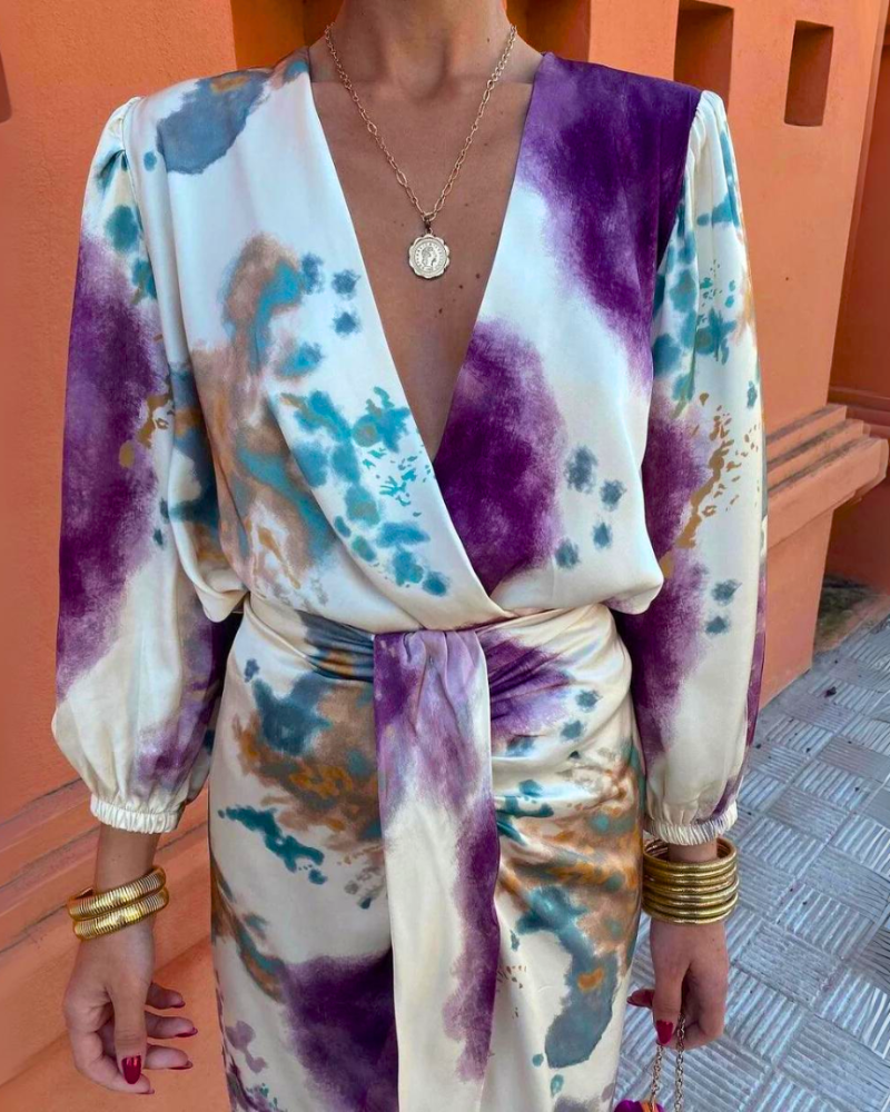 Larissa Women's Set – 2 Pieces Purple V-Neck, Elegant Fit & Sophisticated Style