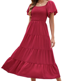Stacey Long Dress for Women – Wrap Dress with V-Neck, Loose Sleeves & Pockets Summer